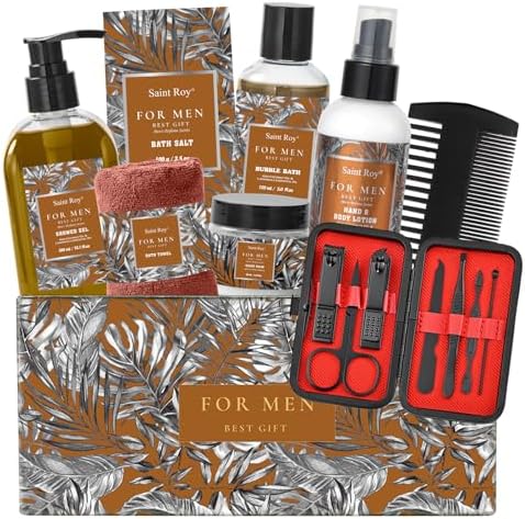 15Pcs Mens Perfume Bath & Body Care Gift Basket Set for Men, Father's Day by SaintRoy