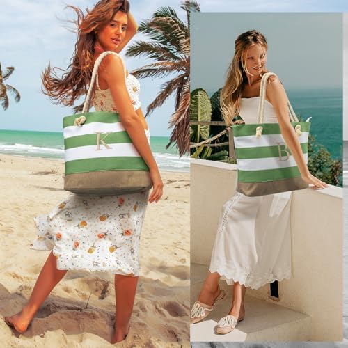 YOOLIFE Beach Bags for Women - Travel Canvas Beach Tote, Pool Waterproof Bag, Travel Essentials, Gifts for Women Birthday - Image 2