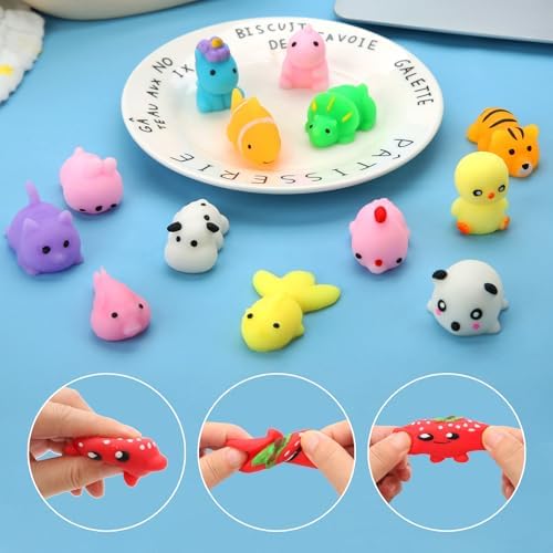 60 Pack Mochi Squishy Toys, Kawaii Mini Squishies Party Favors for Kids - Image 4
