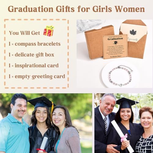 2026 Graduation Gifts for Women Her, Compass Bracelet for Girls Women - Image 6