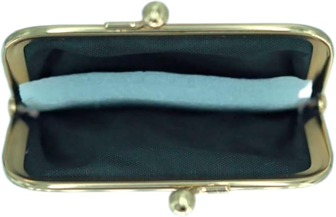 Coin Purse Vintage Bag Lock Wallet Buckle Kiss Lock change purse change holder wallet coin Leather coin wallet(D Light green)