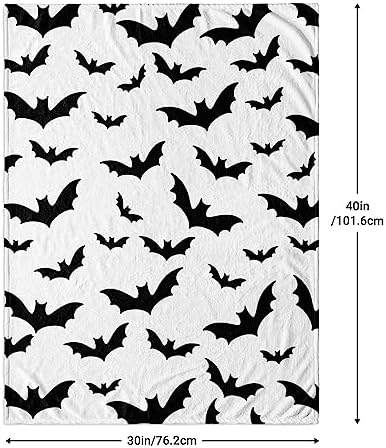 Halloween Bat Throw Blanket Super Soft Warm Bed Blankets for Couch Bedroom Sofa Office Car, All Season Cozy Flannel Fuzzy Blanket for Girls Boys Adults, 30"X40" - Image 2