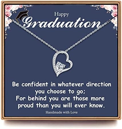 2026 Graduation Gifts for Her - Class of 2026 White Gold Plated Graduation Necklace, College School Graduation Necklace Gifts for Her Women by PAERAPAK