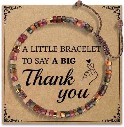 AGOT Thank You Gifts for Women: Teacher Appreciation Office Gifts for Coworkers Employee Boss Lady Manager Colleague Natural Stone Bracelet by AGOT