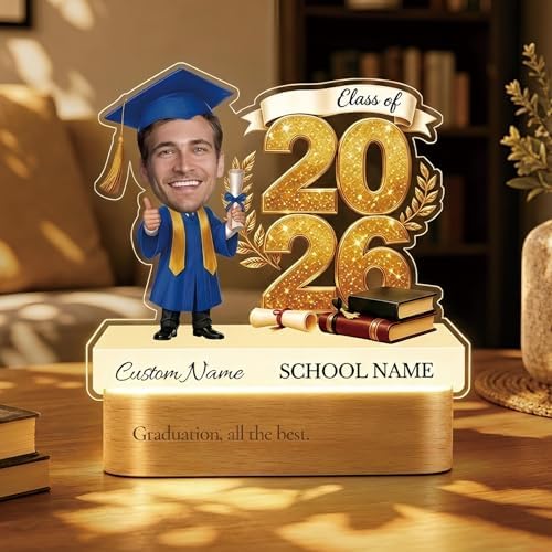 Personalized Graduation Gifts for Class of 2026, Custom Photo Graduation Plaque, Acrylic Graduation Keepsake, Graduation Desk Decor, College High School Senior Graduation Gift for Daughter Son Him Her by Personalizedgiftsforeveryspecialmoment