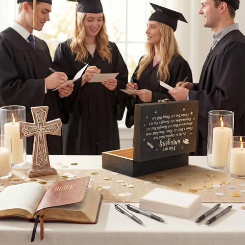 Graduation Memory Keepsake Box with Photo Custom 2026 Large Grad Card Box with Customized Picture Gift for Him Her for Graduate Grad High School Party(Black,Christian) - Image 4