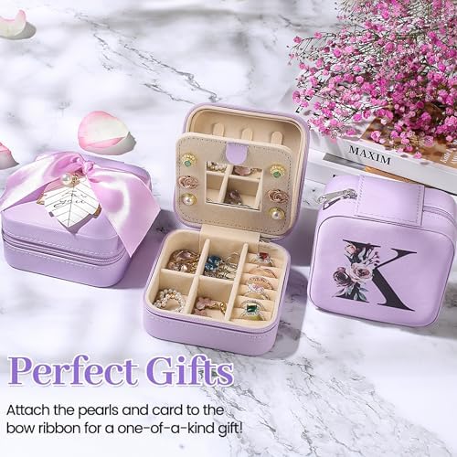 AYGXU Travel Jewelry Box for Women and Girls - Small Case With Initial A-Z - Teacher Gifts - Image 2