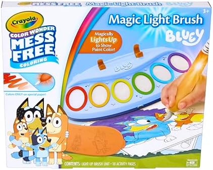 Crayola Bluey Color Wonder Magic Light Brush, Mess Free Painting Station for Kids, Gifts, Toddler Bluey Toys & Activities, Ages 3+ by Crayola