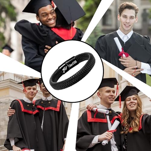 Btysun Mens Leather Bracelet, Teen Boy Gifts Stocking Stuffers for Teen I Love You Gifts for Him Boyfriend Birthday Gift for Son Husband Godson Bracelets for Men Dad Christmas Anniversary Jewelry - Image 5