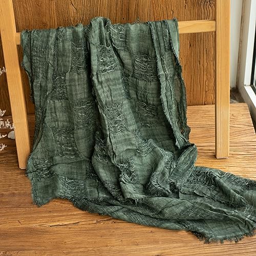 Honra Orraphtstu Newborn Photography Props Baby Photo Posing Wraps Girls Boys Photoshoots Blanket Vintage Fringed Texture Layers (Green) - Image 5