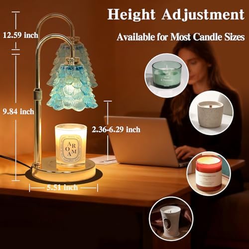 GEEZO Fragrance Candle Warmer Lamp，Electric Candle Warmer with Timer & Dimmer，Mom Christmas Birthday Gifts for Women, House Warming Gifts New Home Bedroom Decor - Image 2