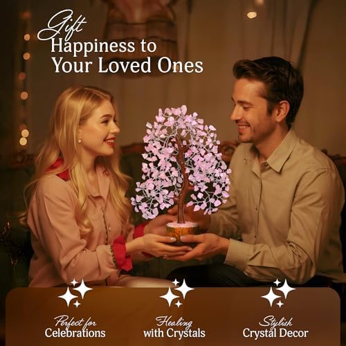 YATSKIA Rose Quartz Crystal Tree of Life | Birthday Gifts for Women | Feng Shui Money Tree | Boho Home Decor | Gifts for Mom | 10 Inch 300 Beads - Image 5