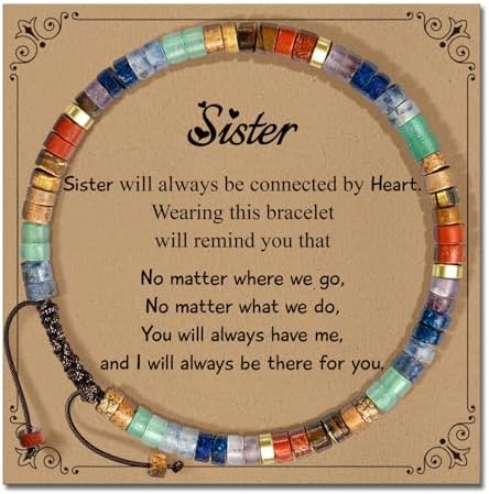 Inspirational Christmas Bracelet Gifts for Women: Healing Natural Stone Bracelet - Thinking of You Get Well Soon Birthday Gifts for Friend Sister Bestie BFF by ZOKCC