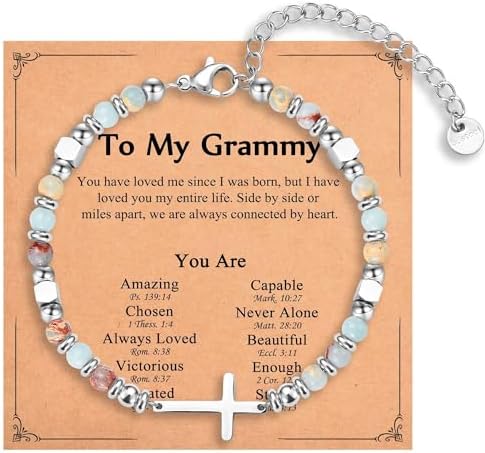 Christian Gifts for Women Girls, Religious Cross Bracelet by IKIATY