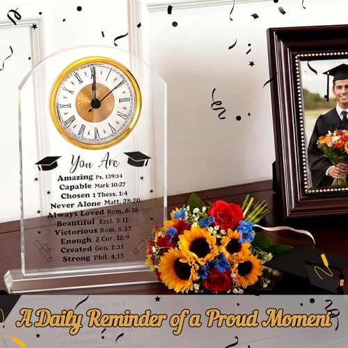 Landical Graduation Gift for Him Her Acrylic Clock Sign Bible for Men Women - Image 5