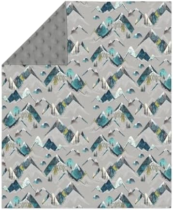 Boho Mountains Baby Blankets for Girl Boy Neutral Mountain Range Hiking Wild Soft Mink Dotted Backing Double Layer Swaddle Receiving Blanket Toddler Nature Adventure Nursery Bed Blanket Crib 30x40 - Image 2