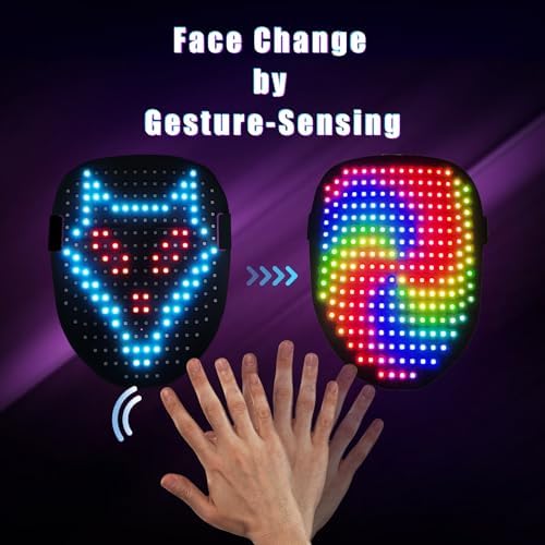 Mr.Pang LED Light Up Mask with Gesture Sensing, Kids Toys Gifts for Boys - Image 3