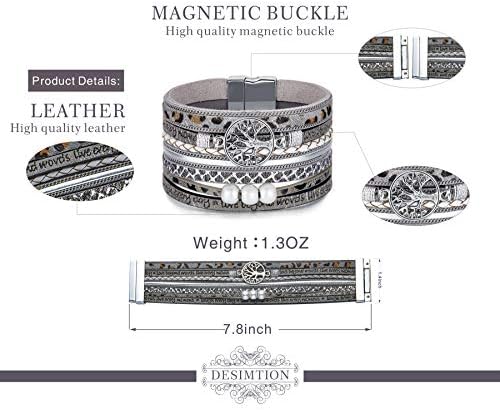 Desimtion Leather Wrap Bracelets for Women, Hidden Inspirational Message - Image 6