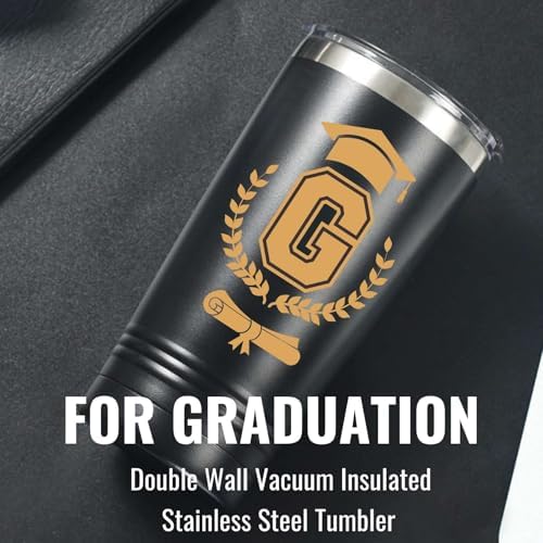 Onebttl Graduation Gifts 2026 - Graduation Stainless Steel Tumbler with Initial, Funny Initial Tumbler as Graduation Party Supplies, Graduation Decorations, Back to School for Her and Him - D - Image 4