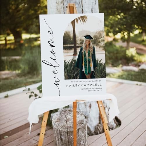 Personalized Graduation Party Welcome Sign with Photo, Minimal Grad Sign, Graduation Decorations Party, Class of 2026 Welcome Poster, Senior Party Sign, Graduation Celebration Sign#07 by CENOVACY
