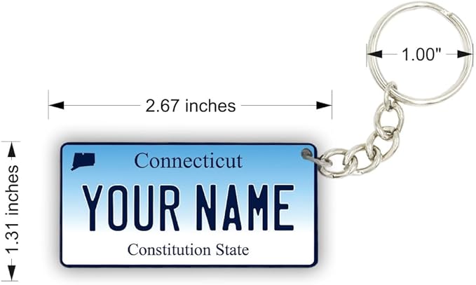 License Plate Keychain - Personalized - All States Multicolor