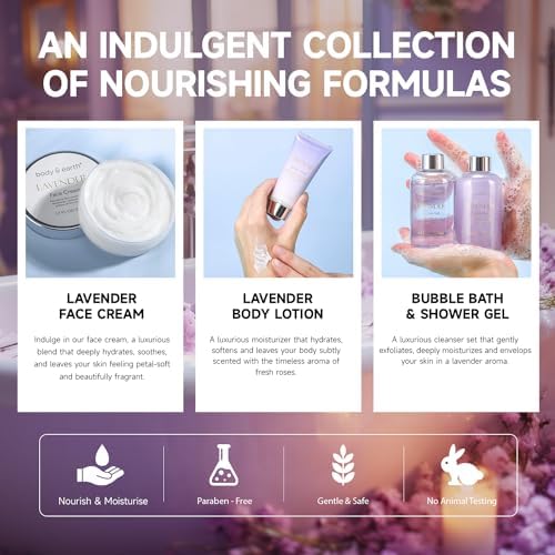 Spa Gifts for Women, Lavender Gift Set, Body & Earth 6 Pcs Bath Gift Sets, Self Care Kit, Birthday Relaxing Spa Set for Her Christmas Gifts for Mom - Image 6