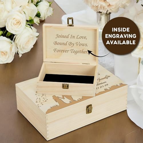 Personalized Wedding Keepsake Box, Custom Engraved Memory Box for Newlyweds - Image 5