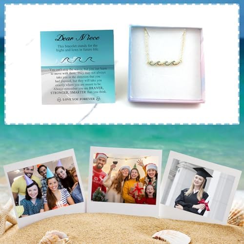 Wave Bracelet Gifts for Women, Silver Gold Waves of Life Bracelet Christmas Birthday Gift for Friend Daughter Mom Granddaughter Niece Bestie BFF Sister - Image 3