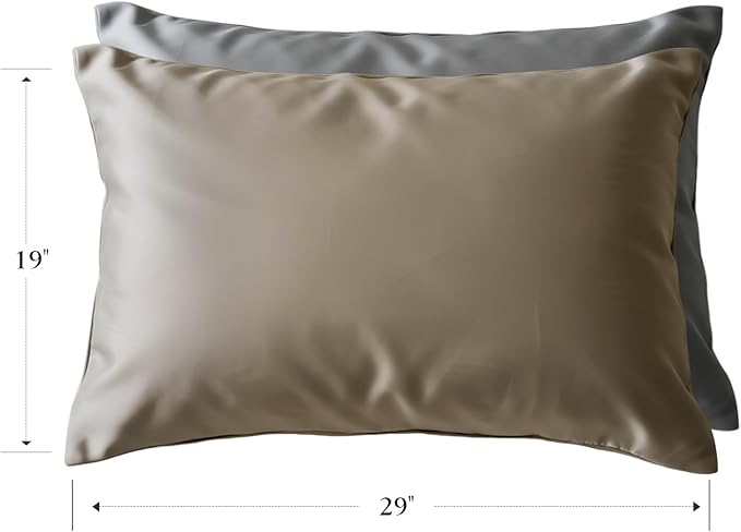 Mulberry Silk Pillowcase for Hair and Skin, Luxury Double Sided Pure Silk Pillowcase, 29x19 Inches, 1Pc (Apricot)