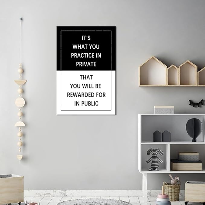 Inspirational Canvas Wall Art Entrepreneur Quote Practice Exercise Motivational Poster Canvas Painting Prints Wall Pictures for Living Room Office Home Decor Framed Artwork [24''W x 36''H]