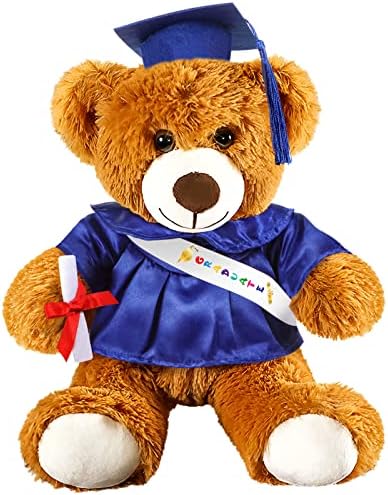 Foilswirl Graduation Bear 2026 with Gown Cap Tassel Graduation Stuffed Animal Plush Bear Toy for Class of 2026 Prek Preschool Kindergarten High School College Graduate Gift (14”, Royal Blue) by Foilswirl