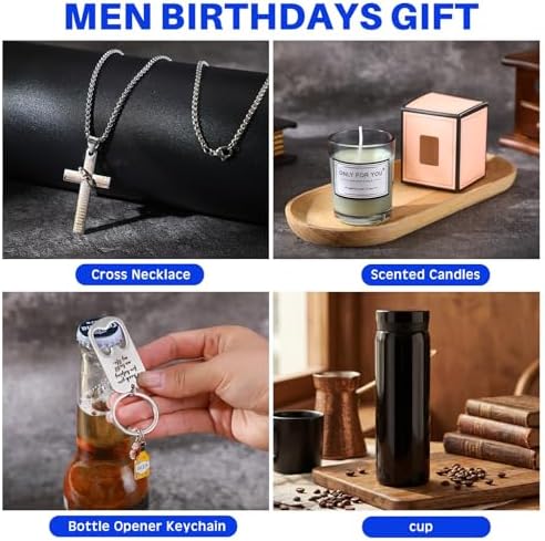 13 Pcs Birthday Gifts Baskets for Men Gifts Set for Christmas, Navy Blue - Image 3