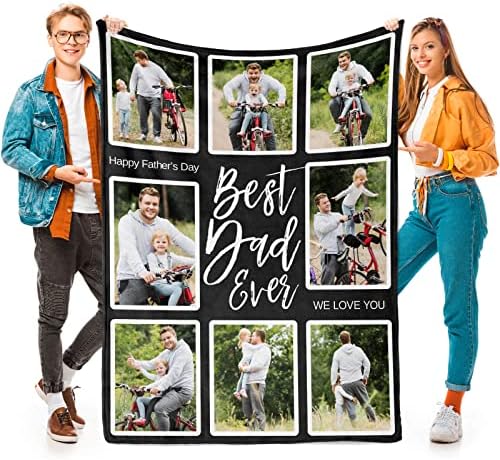 inkArts Custom Photo Blanket, Personalized Gift for Dad from Daughter or Son by inkArts