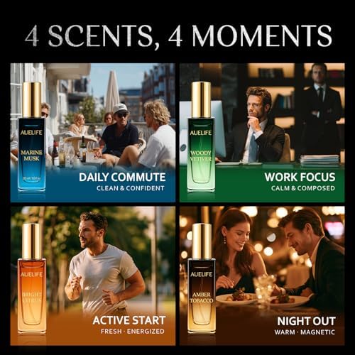 Auelife Men's Perfume Gift Set, 4x30mL Cologne, Gifts for Father, Dad & Him - Image 6