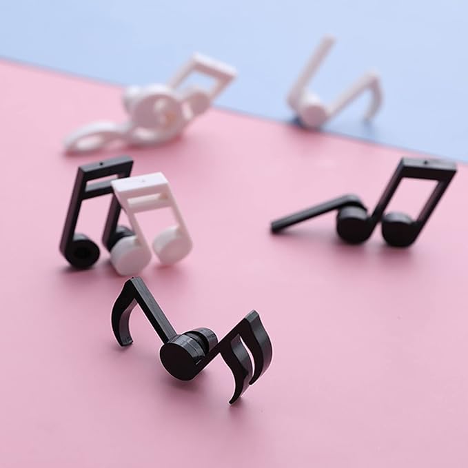 Creative Musical Note Refrigerator Magnets Set of 12 Message Magnet for Whiteboard, Dry Erase Board Decoration Refrigerator (6*White+6*Black)