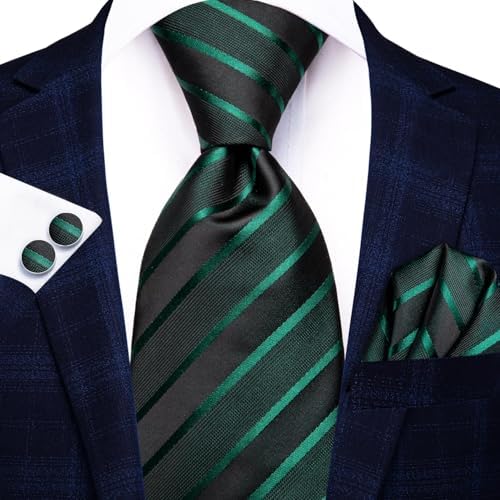 Hi-Tie Lot 5 Pcs Gift Box Mens Tie Set Necktie with Pocket Square Cufflinks Silk Neck Tie Collection - Image 4
