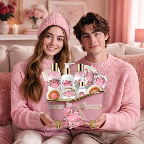 Spa Bath Gift Set in Pink Mini Bathtub with Bath Bomb, Loofah, and Ribbon, Self-Care Gift - Image 6