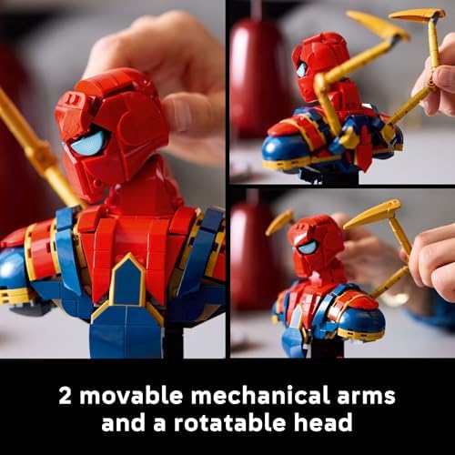 LEGO Marvel Iron Spider-Man Bust Collectible - Building Kit for Adults, Ages 18+ - Includes Iron Spider-Man Minifigure - Collectible Model for Super Hero Fans - Gift for Men and Women - 76326 - Image 4