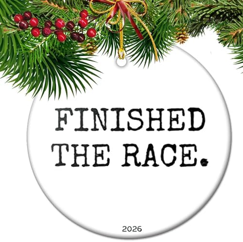 Fitness Wins 2026 Ornament, Minimalist Gym Ornament | Weight Lifter Runner Gift | Workout Motivation Keepsake - Finished THE Race by Vexorion
