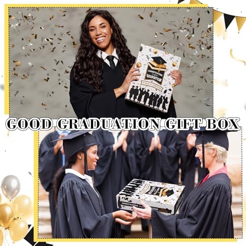Glenmal Graduation Countdown Calendar Gift Box 12 Days 2026 Graduation Gift Box with Filling Raffia Large Inner Boxes Fill It Yourself Empty Boxes for Graduates Her Him High School College(Black) - Image 6