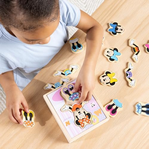 Melissa & Doug Disney Minnie Mouse Dress-Up Puzzle, 18 Pieces Mix and Match Outfits, Sorting & Matching Toy with Storage Case, Educational Puzzle for Toddlers Ages 3+ - Image 2