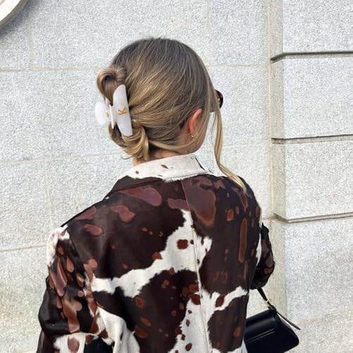 Teen Girl Gifts Trendy Stuff - White Initial Cute Hair Clips, Letter Hair Claw Clips, Glitter Claw Clips Durable Hair Clips, Birthday Gifts for Teens Daughter Sister Christmas Gifts - Image 3