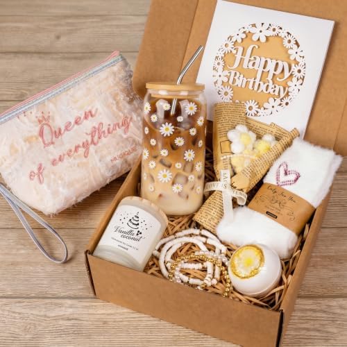 Cute Birthday Box for Teen Girls, Birthday Gifts for Women, White by MUGIQUE