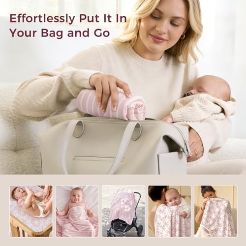 Momcozy Baby Towels, Soft Absorbent Bath Towel for Newborn&Toddler,Flower - Image 6