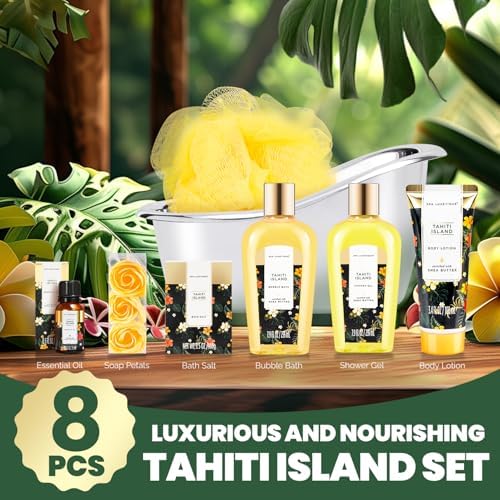 spa luxetique Spa Gift Baskets for Women, 8PCS Yellow Mom Birthday Set - Image 2