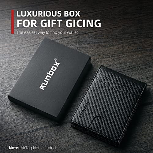 RUNBOX AirTag-Wallet-Mens-Slim-RFID Blocking Wallets Leather with Bill Compartment Air Tag Bifold Card Holder Wallet Gifts for Men Dad - Image 5