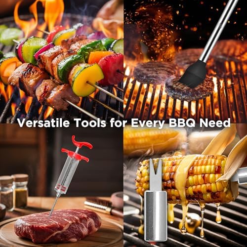 Kaluns 32 Psc Grilling Accessories, Dad Gifts for Fathers Day, Heavy Duty Stainless Steel Grill Set BBQ Grill Accessories for Outdoor Grill with Aluminum Case and Apron, Best Gifts for Men - Image 5