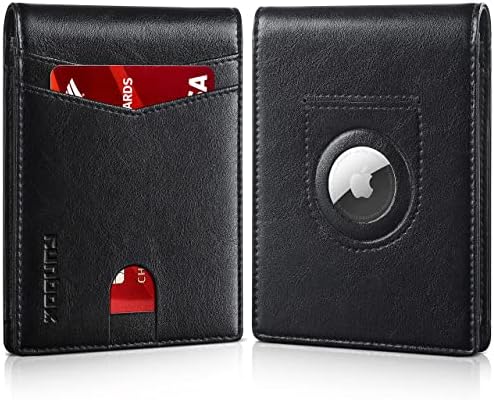 RUNBOX AirTag-Wallet-Mens-Slim-RFID Blocking Wallets Leather with Bill Compartment Air Tag Bifold Card Holder Wallet Gifts for Men Dad by RUNBOX