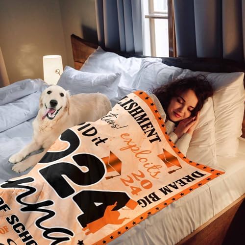 Funny Graduation Gift Soft High School Graduation Gifts Custom Blankets with Photos and Text Congratulations Gift Class of 2024 Blankets Graduation Gift for Him, 54x70inch - Image 6
