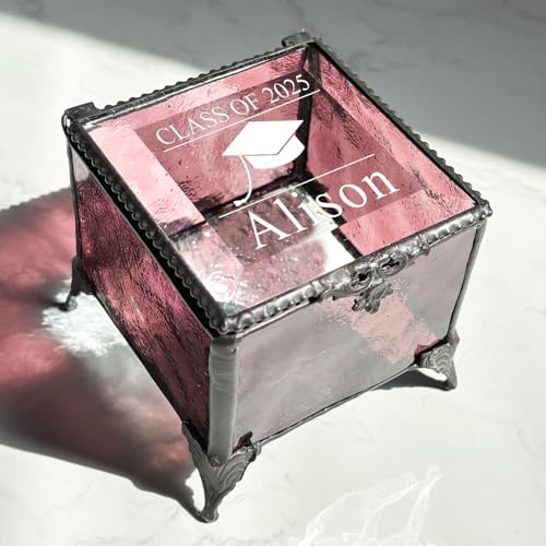 Personalized Graduation Glass Jewelry Box Keepsake 2026 Graduation Gift For Her - For High School Or College Grad - Class Of 2026 Gifts For Daughter Graduation Rings For Women Graduation Gifts - Image 2
